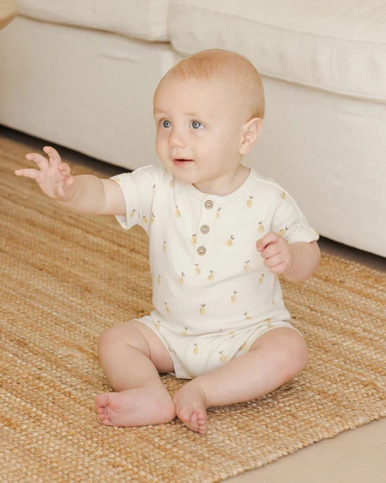 Quincy Mae Short Sleeve One Piece - Lemons