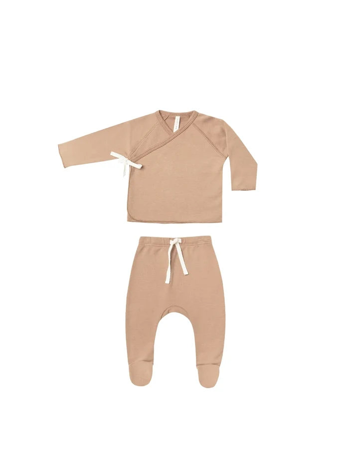 Quincy Mae Wrap Top + Pant Set - Blush