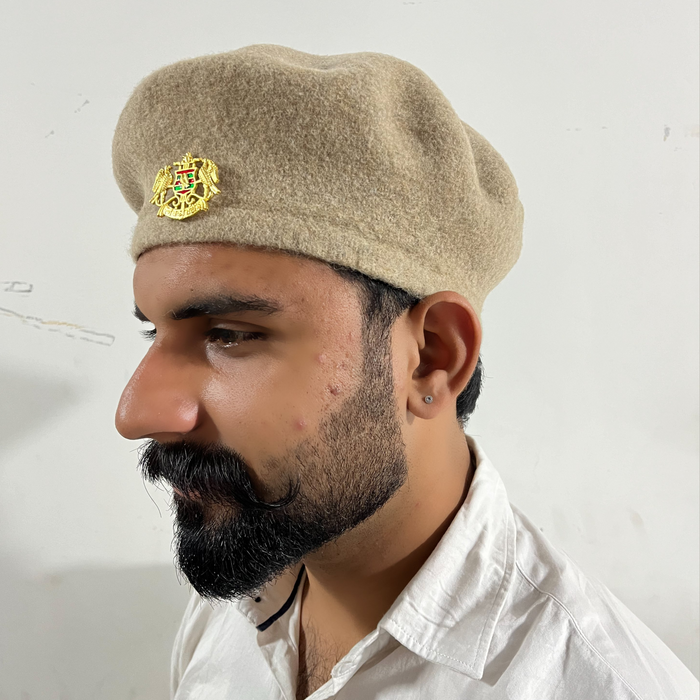 Rajanyas Beige Woollen Beret