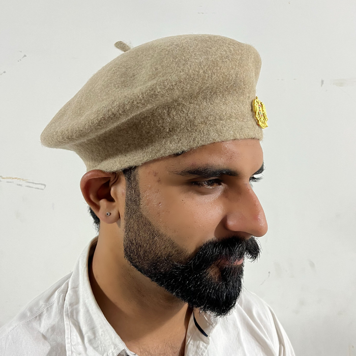 Rajanyas Beige Woollen Beret