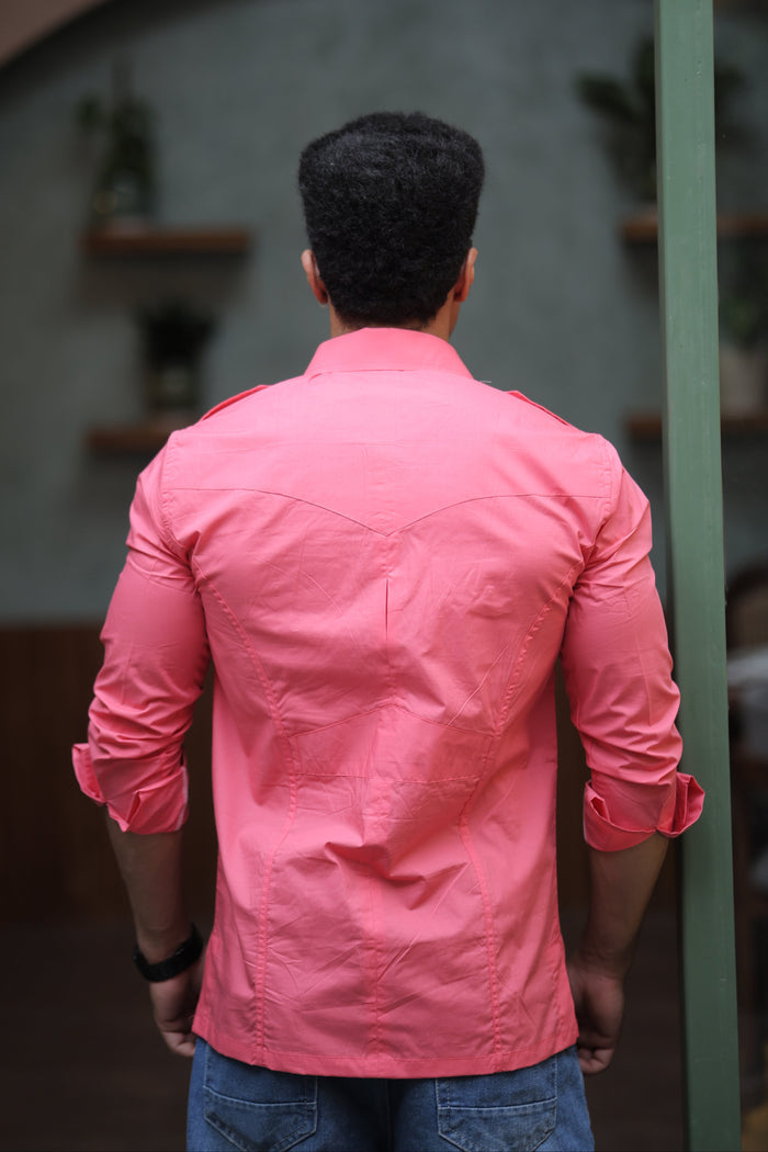 Rajanyas Four-Pocket Hunting Shirt – Dusty Rose