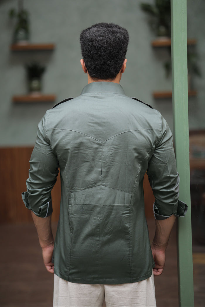 Rajanyas Four-Pocket Hunting Shirt – Pine Green