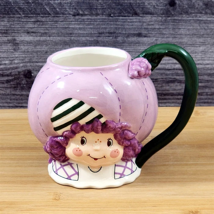 Raspberry Tart Coffee Mug 3D Ceramic Girl Face Tea Cup Blue Sky Goldminc