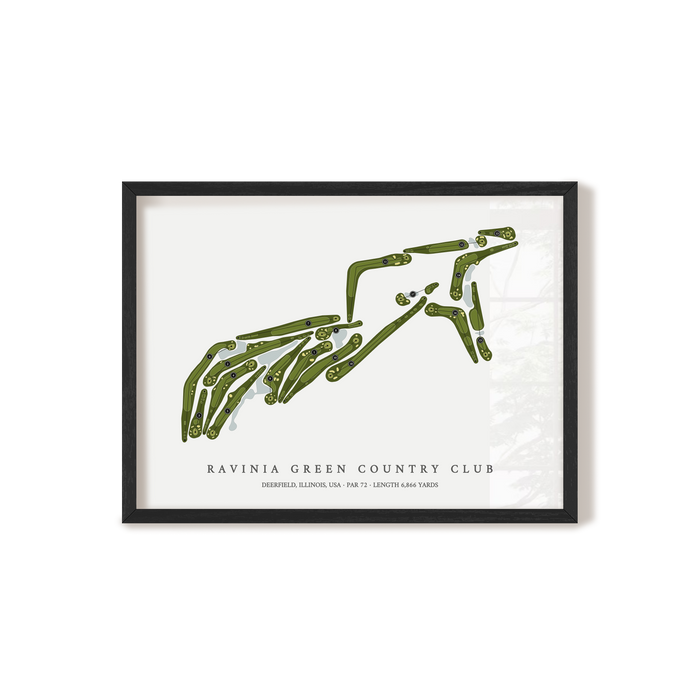 Ravinia Green Country Club | Golf Course Map | Black Frame