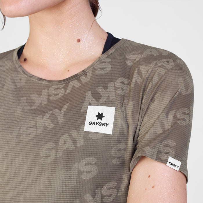 Saysky Reactive Flow T-shirt Dark Beige Logo 1070 SW25008