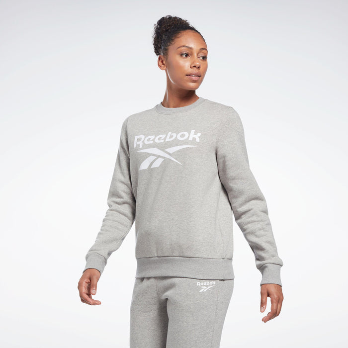 Reebok Apparel Women Reebok Identity Big Logo Fleece Crew Sweatshirt MEDIUM GREY HEATHER