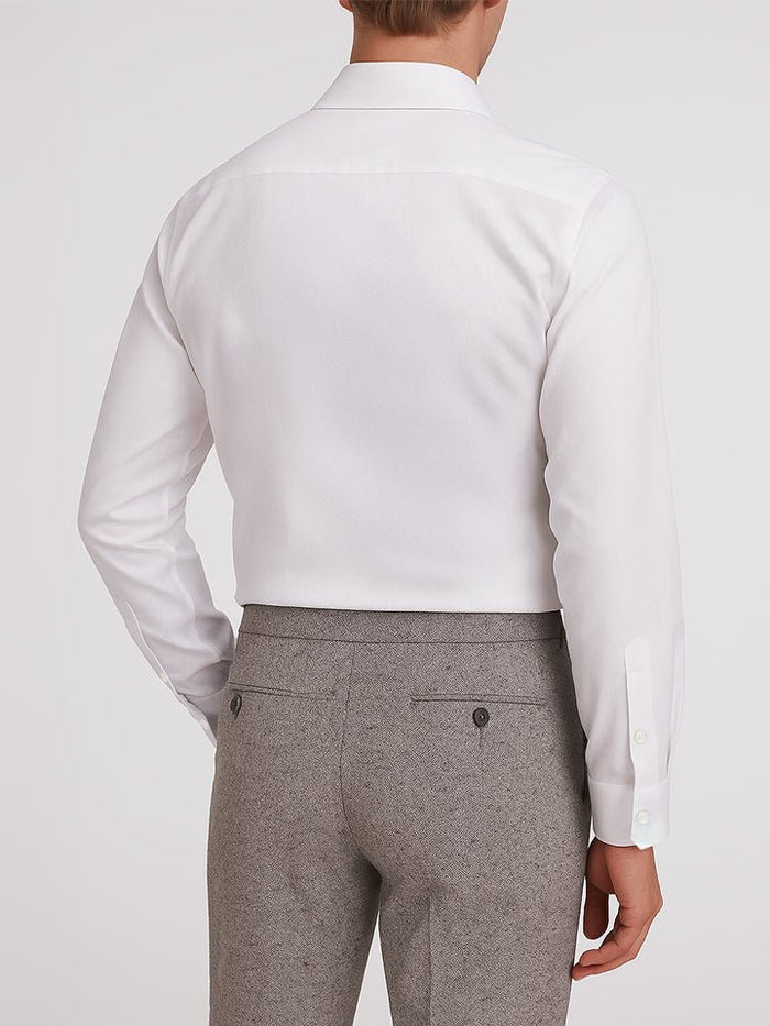 Reed White Giza Cotton Taped Shirt