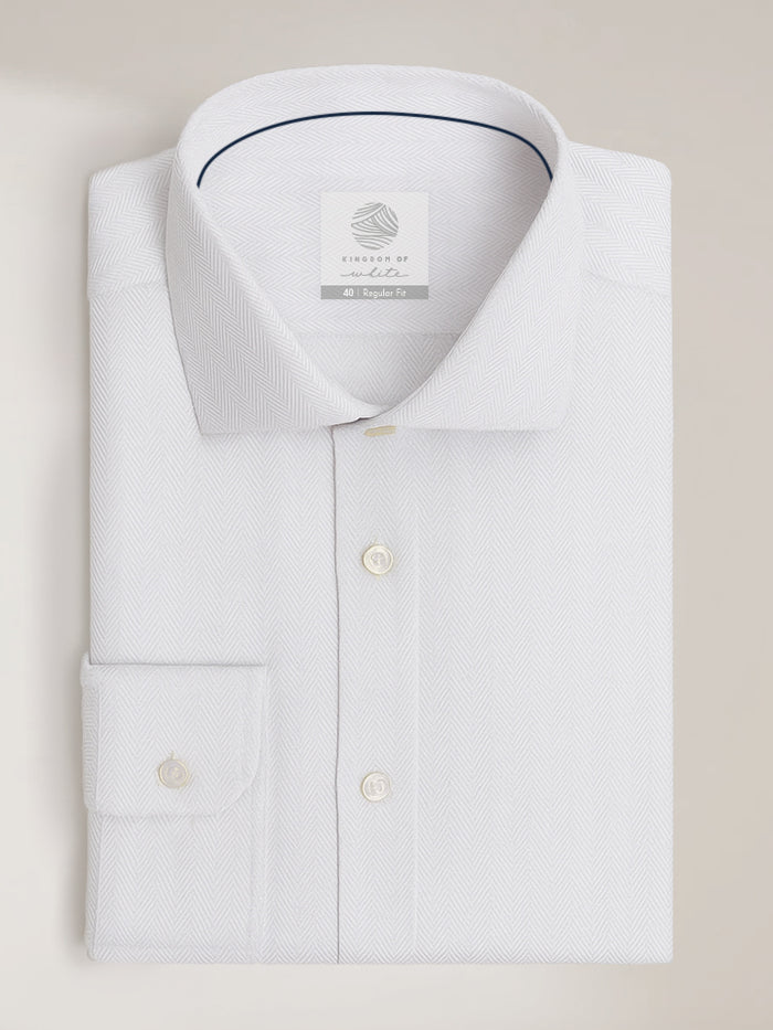 Reed White Giza Cotton Taped Shirt