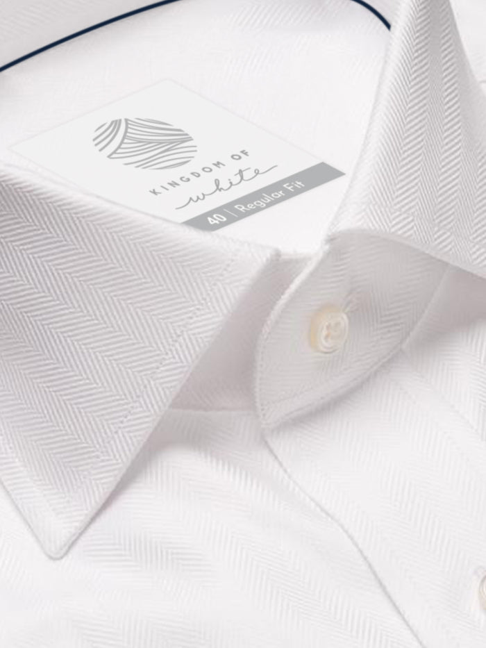 Reed White Giza Cotton Taped Shirt