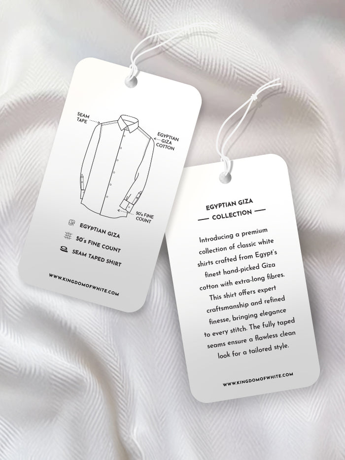 Reed White Giza Cotton Taped Shirt