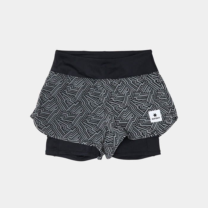 Saysky Reflective 2 in 1 Pace Shorts 3'' Black Reflective Lightning 1050 OWRSH23C1050