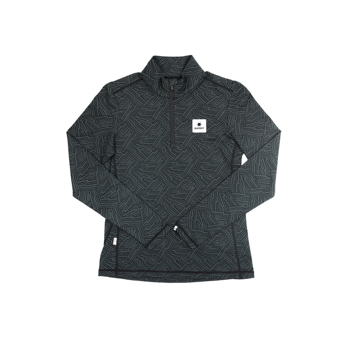 Saysky Reflective Pace Half Zip Long Sleeve Black Reflective Lightning 1050 OWRLS21C1050
