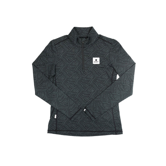 Saysky Reflective Pace Half Zip Long Sleeve Black Reflective Lightning 1050 OWRLS21C1050