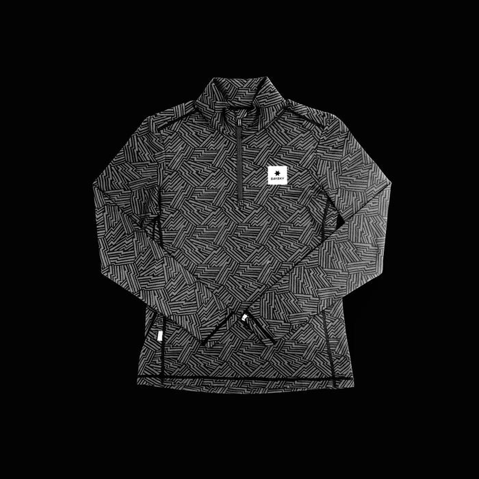 Saysky Reflective Pace Half Zip Long Sleeve Black Reflective Lightning 1050 OWRLS21C1050