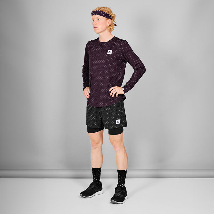 Saysky Reflective Polka Pace Long Sleeve Purple 1022 MMRLS02C1022