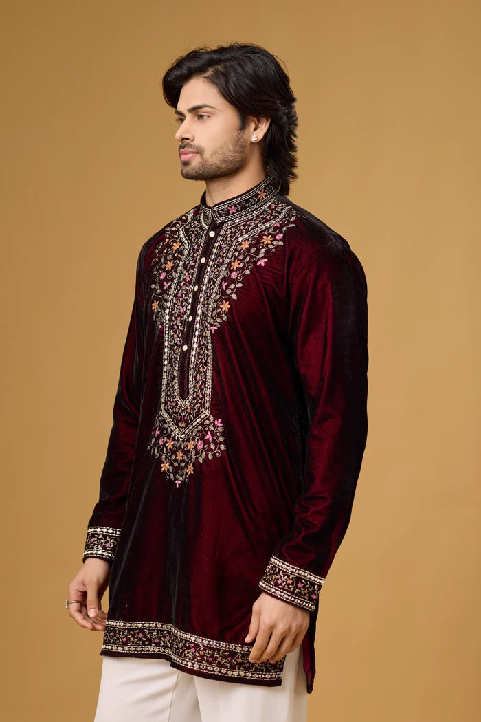 Buy Velvet Kurta Set for Men Online India | Mahavir NX