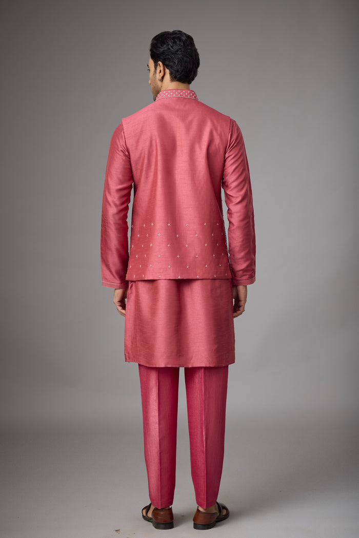 Regal Rose Pink kurta with tapered trousers