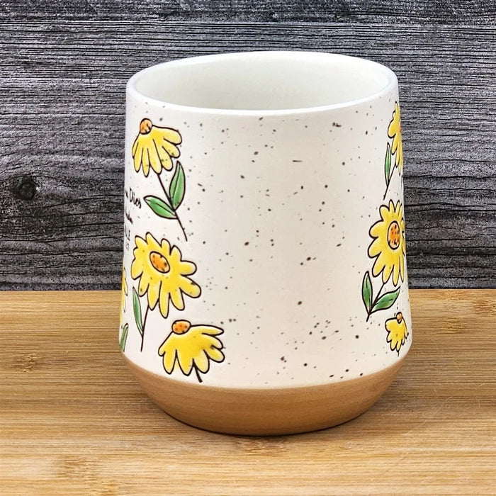 Religious Coffee Mug Lucas 1:37 Daisy Inspirational Cup Ceramic Blue Sky 18oz