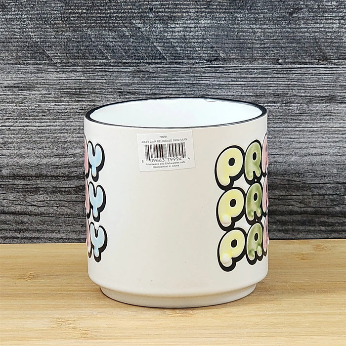 Religious Coffee Mug Pray Inspirational Saying Tea Cup Ceramic Blue Sky 18oz