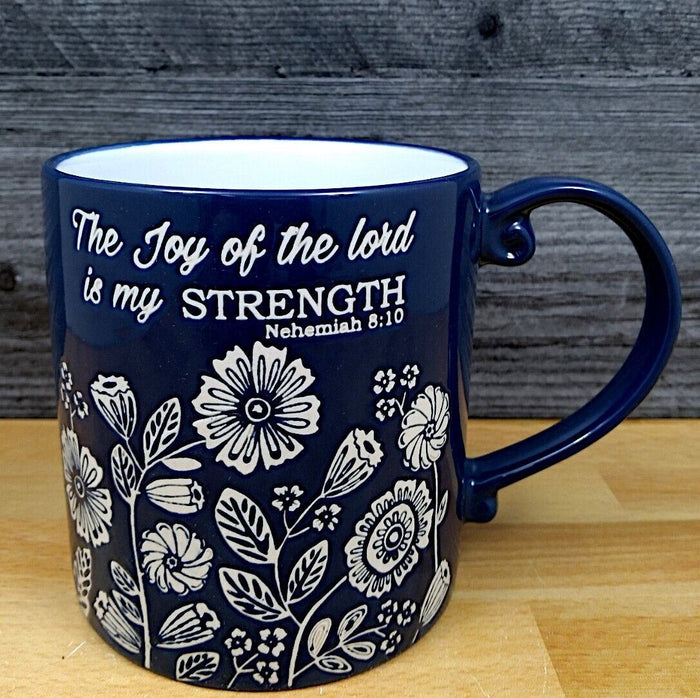 Religious Inspirational Coffee Mug Faith Embossed Beverage Cup 21oz 621ml