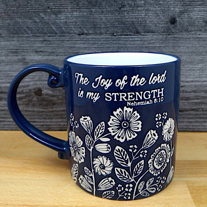 Religious Inspirational Coffee Mug Faith Embossed Beverage Cup 21oz 621ml