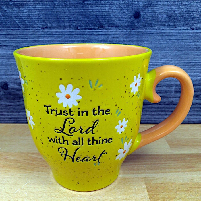 Religious Saying Yellow Daisy Coffee Mug 17oz (455ml) Embossed Beverage Cup