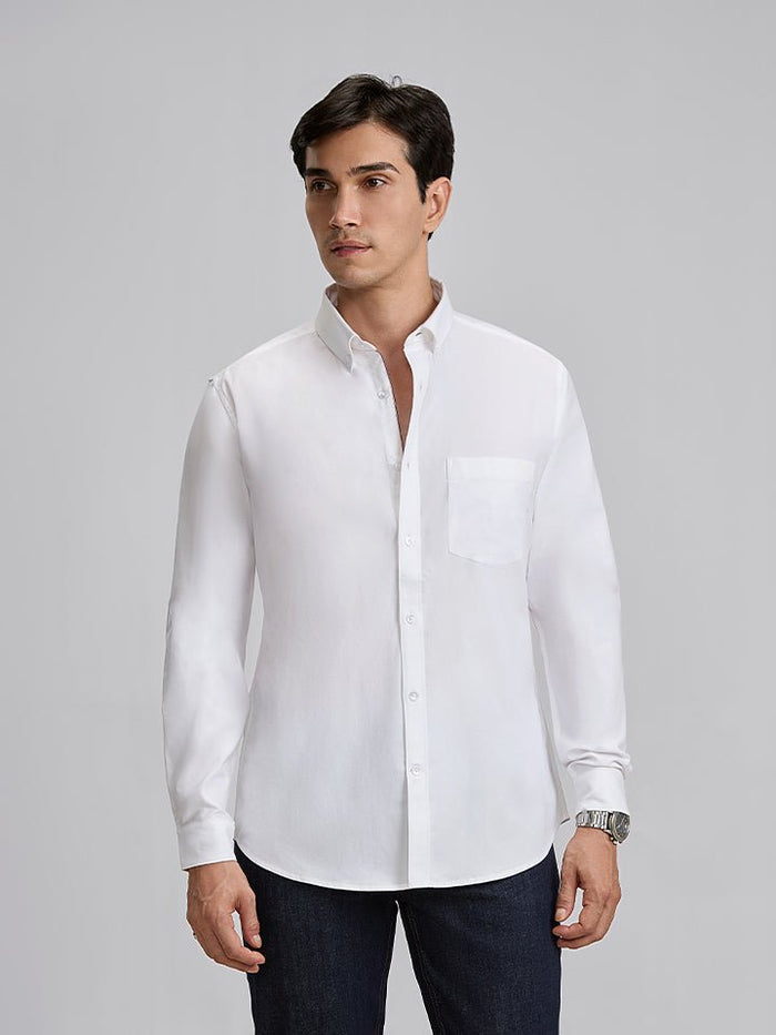 White Oxford Cotton Full Sleeve Shirt - Replay