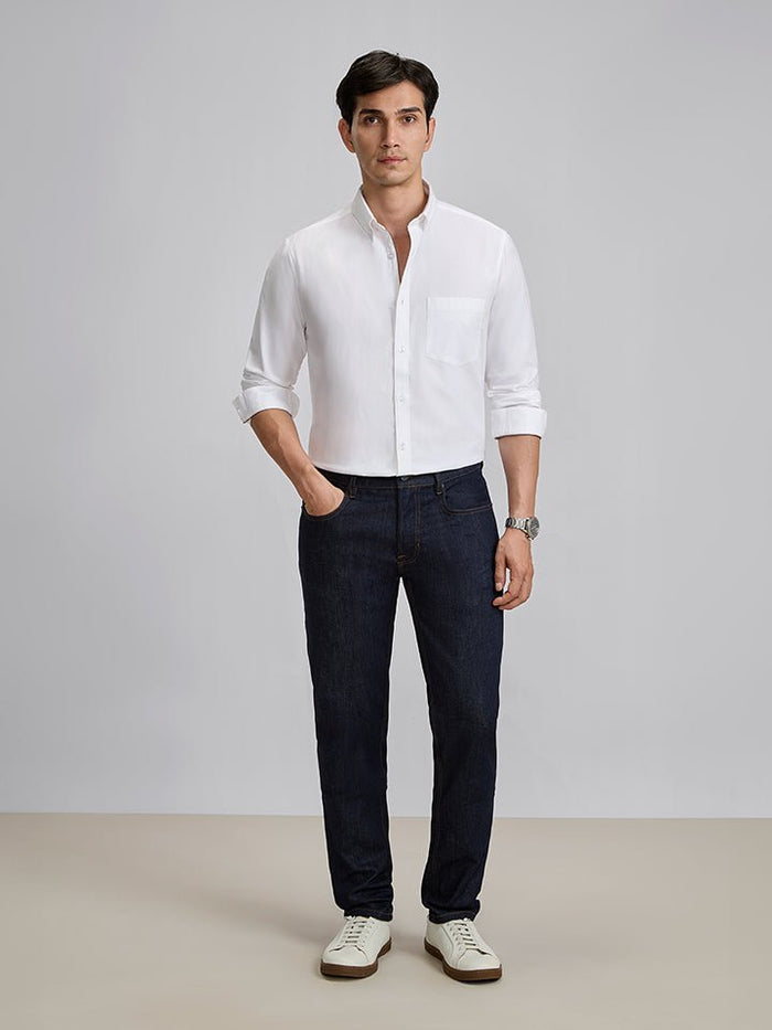 White Oxford Cotton Full Sleeve Shirt - Replay