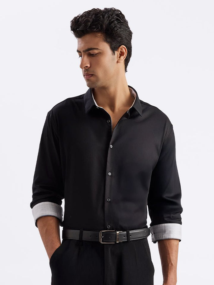 Rhythm Balck Giza Cotton Party Shirt