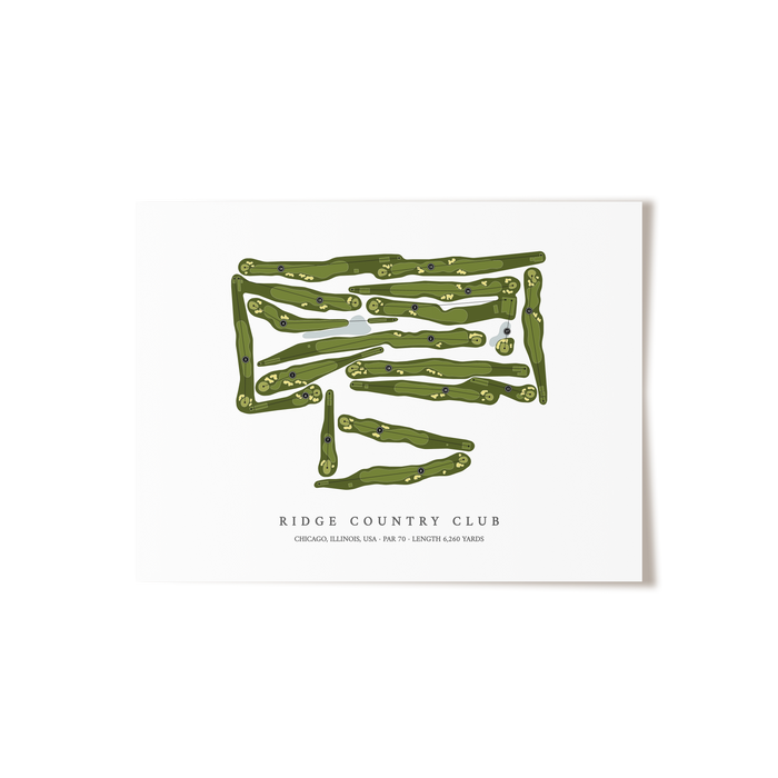 Ridge Country Club | Golf Course Map | Unframed