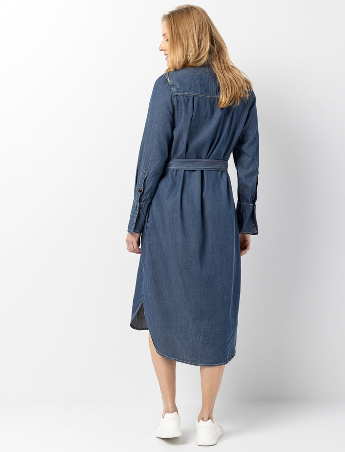 Robe chemise à ceinture pour femme