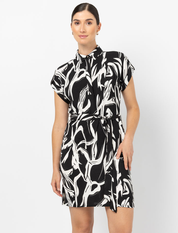 Robe col chemisier avec ceinture