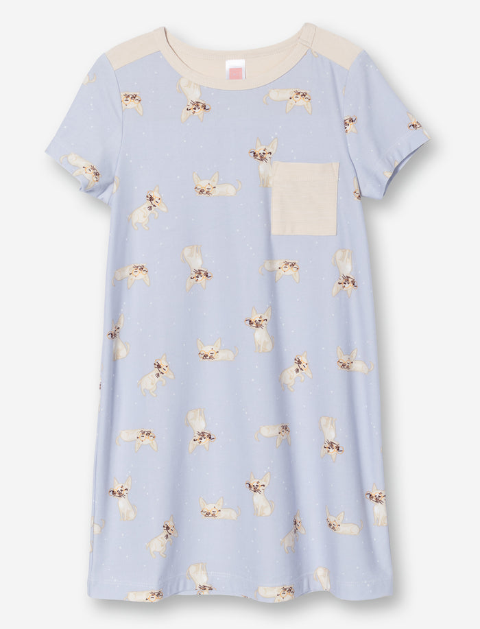 Robe de nuit à motif de chiens pour petite fille