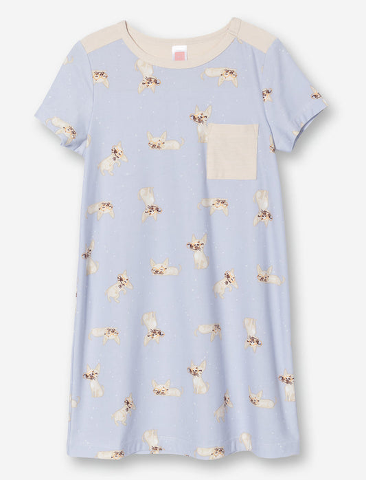 Robe de nuit à motif de chiens pour petite fille