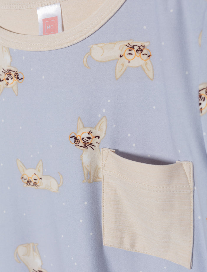 Robe de nuit à motif de chiens pour petite fille