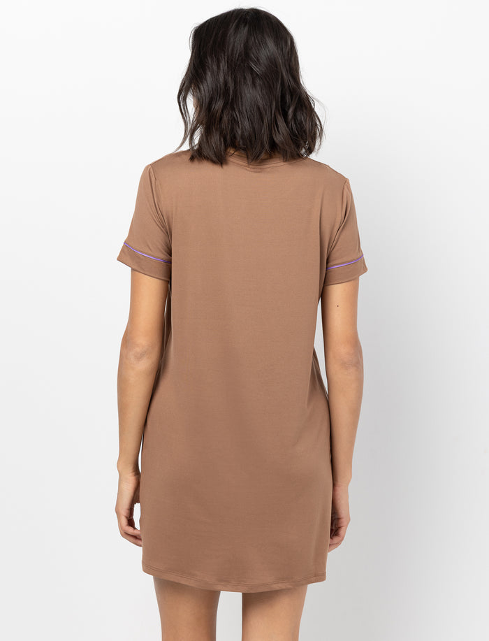 Robe de nuit imprimée d'ourson pour femme