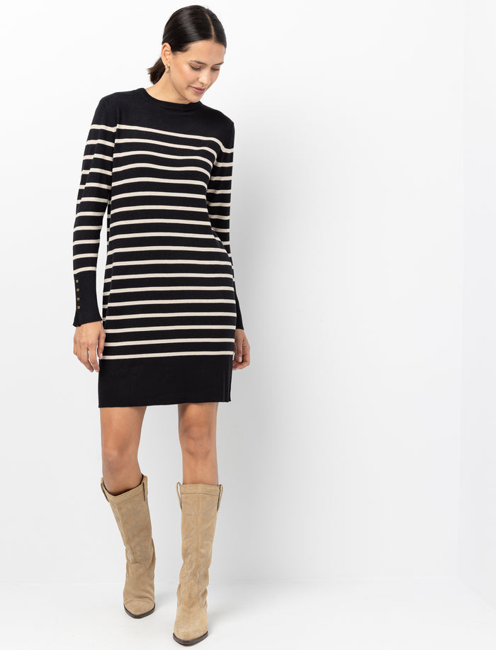 Robe en tricot rayée pour femme
