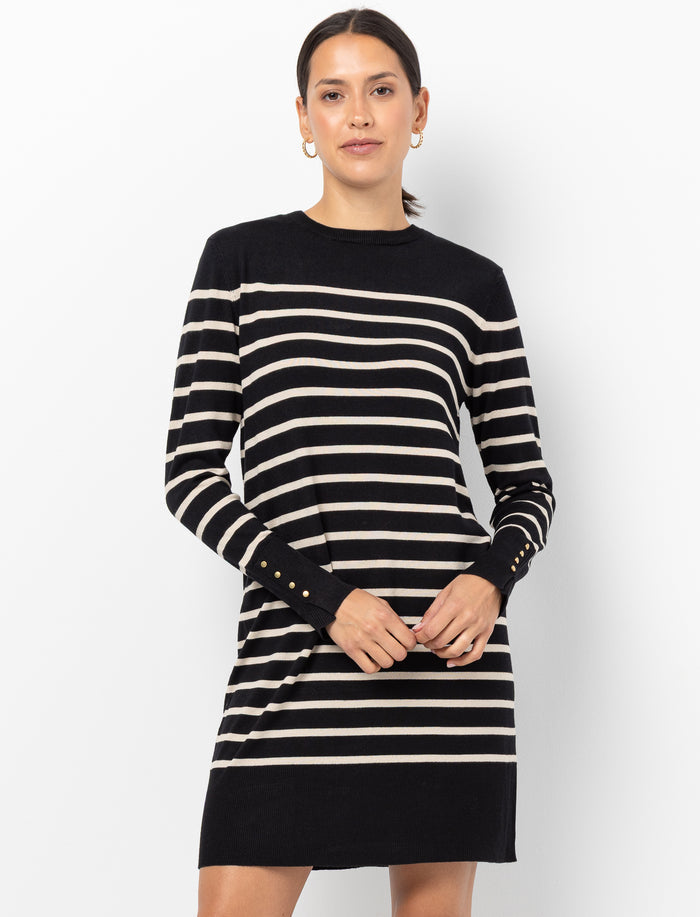 Robe en tricot rayée pour femme