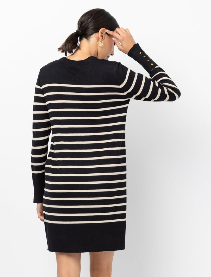 Robe en tricot rayée pour femme