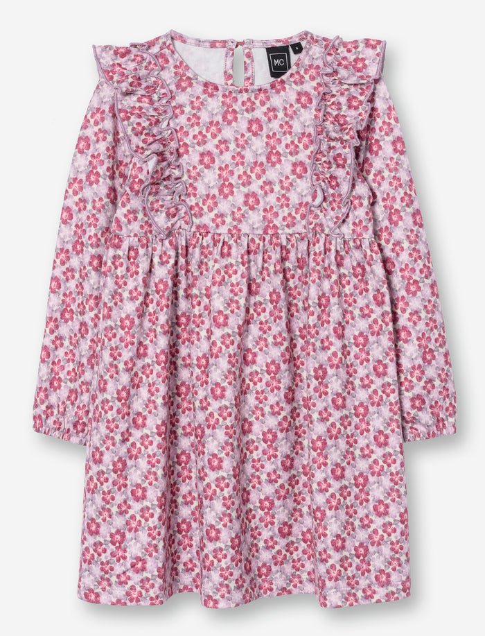 Robe fleurie à manches longues pour fille