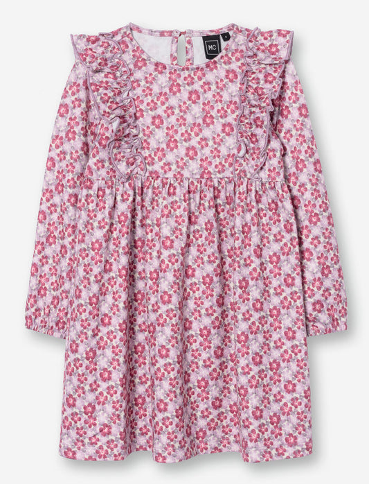 Robe fleurie à manches longues pour fille