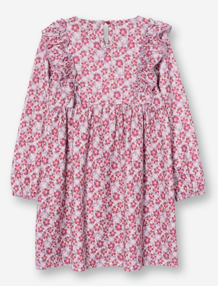 Robe fleurie à manches longues pour fille