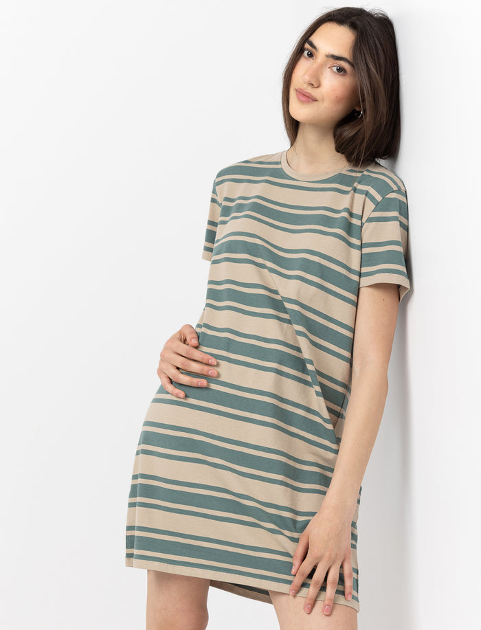 Robe t-shirt rayée pour femme