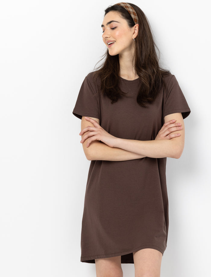 Robe t-shirt unie pour femme