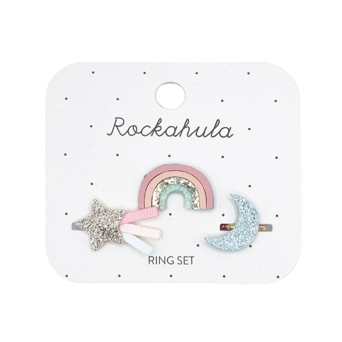 Rockahula Shimmer Rainbow Ring Set