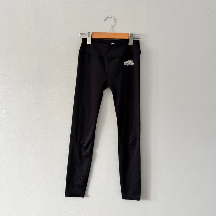 Roots / Black active leggings / 9-10Y