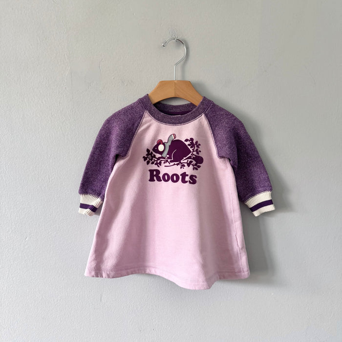 Roots / Pink x purple crew dress / 3-6M