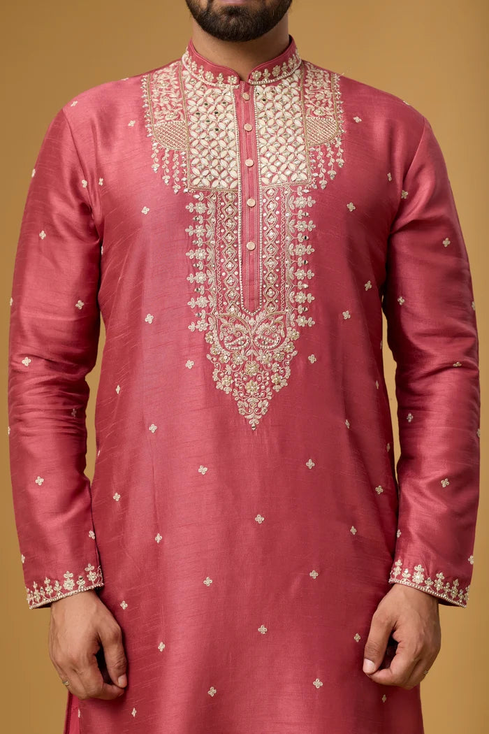 Designer Heritage Embroidered Ethnic Kurta Set – Side View | Mahavir NX
