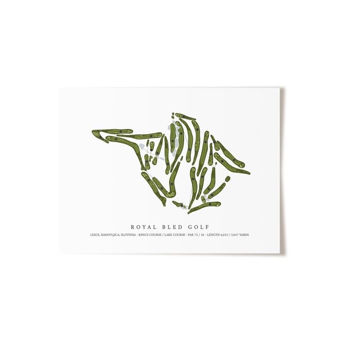 Royal Bled Golf | Golf Course Map | Unframed