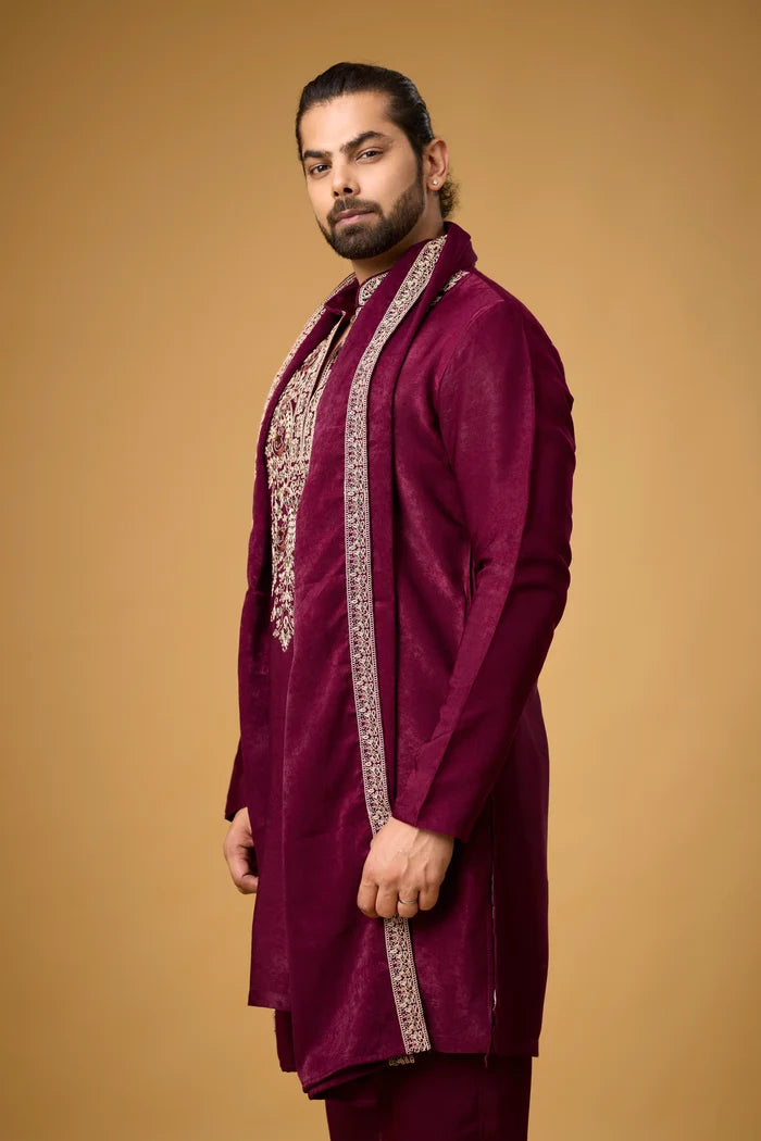Buy Wedding Kurta with Stole for Men Online India | Mahavir NX